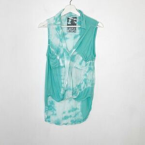 Young Fabulous & Broke Jemma knit cool blue tie dye sleeveless top - Women's S